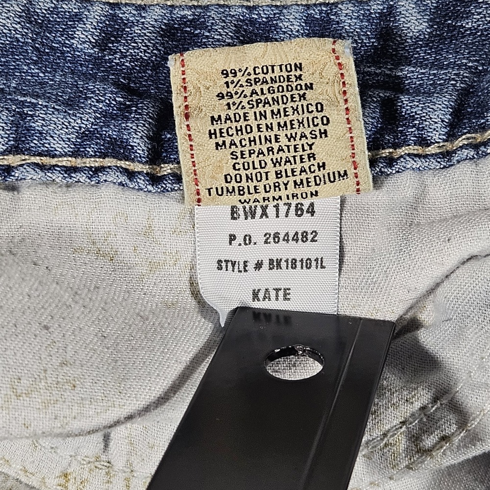 BKE Jeans Womens 34 x 31.5 Kate Light Wash Stretch Bootcut Denim Distressed - Picture 6 of 13
